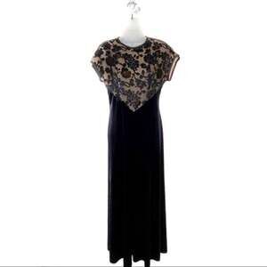Jeffrey & Dara Velour Dress Gown Women Size 6 Made in USA Formal Party Event